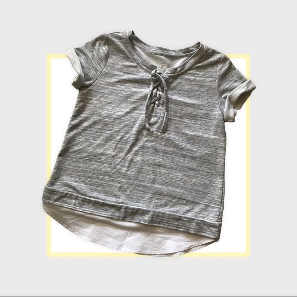 NY & C Athleisure Set Gray & White Short Sleeve Top Mid Calf Pants Size S - Picture 2 of 7